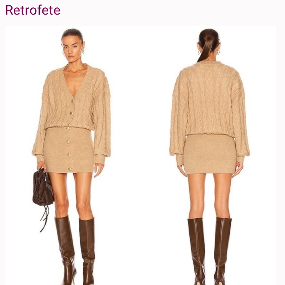 Retrofete Tara Dress Beige Size XS NEW with Tag